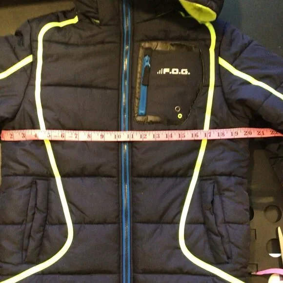 KIDS PUFFER JACKET COAT F.O.G. BY LONDON FOG Large 14/16 lightweight outer READ - Picture 12 of 15